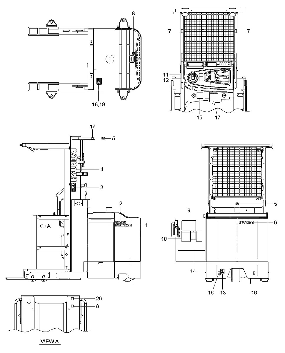 91HW-00351 Empilhadeira Hyundai 10-13BOP-7
