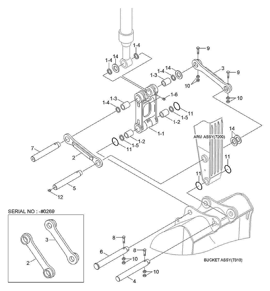 61N9-40030BG Escavadeira de esteiras Hyundai R370LC-7