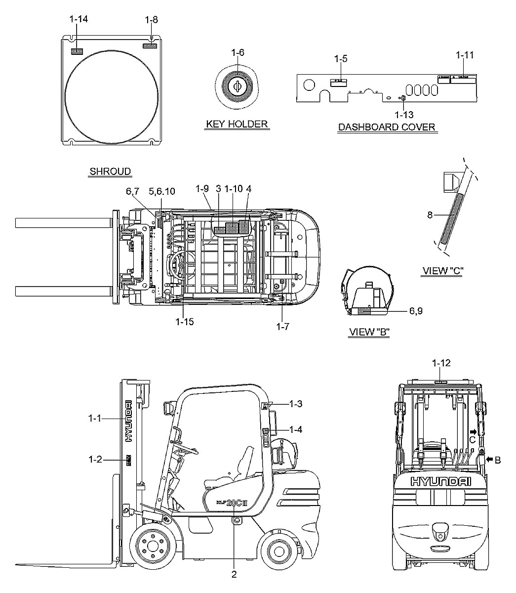 F23A700101 Empilhadeira Hyundai HLF20-25-30C-II