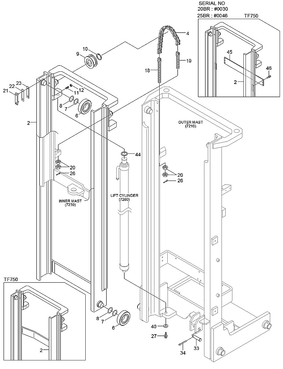 8451810100 Empilhadeira Hyundai 20-25BR-7