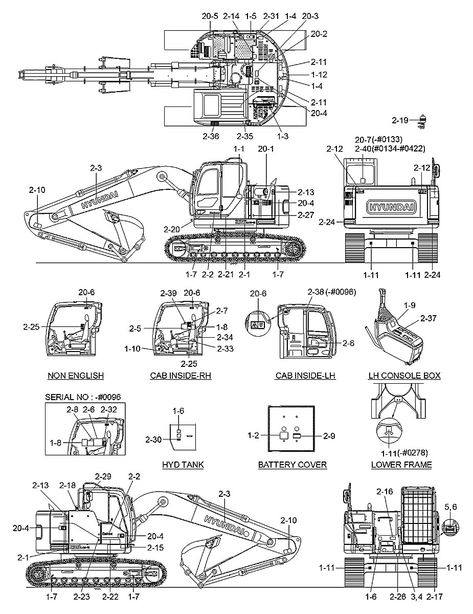 93Q4-07510 Escavadeira de esteiras Hyundai R235LCR-9