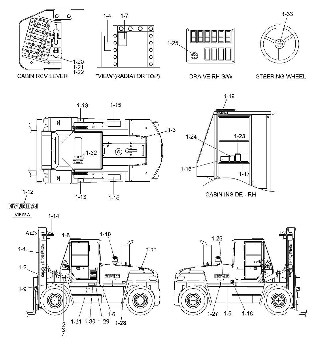 92FT-70680 Empilhadeira Hyundai 100-120-135-160D-7
