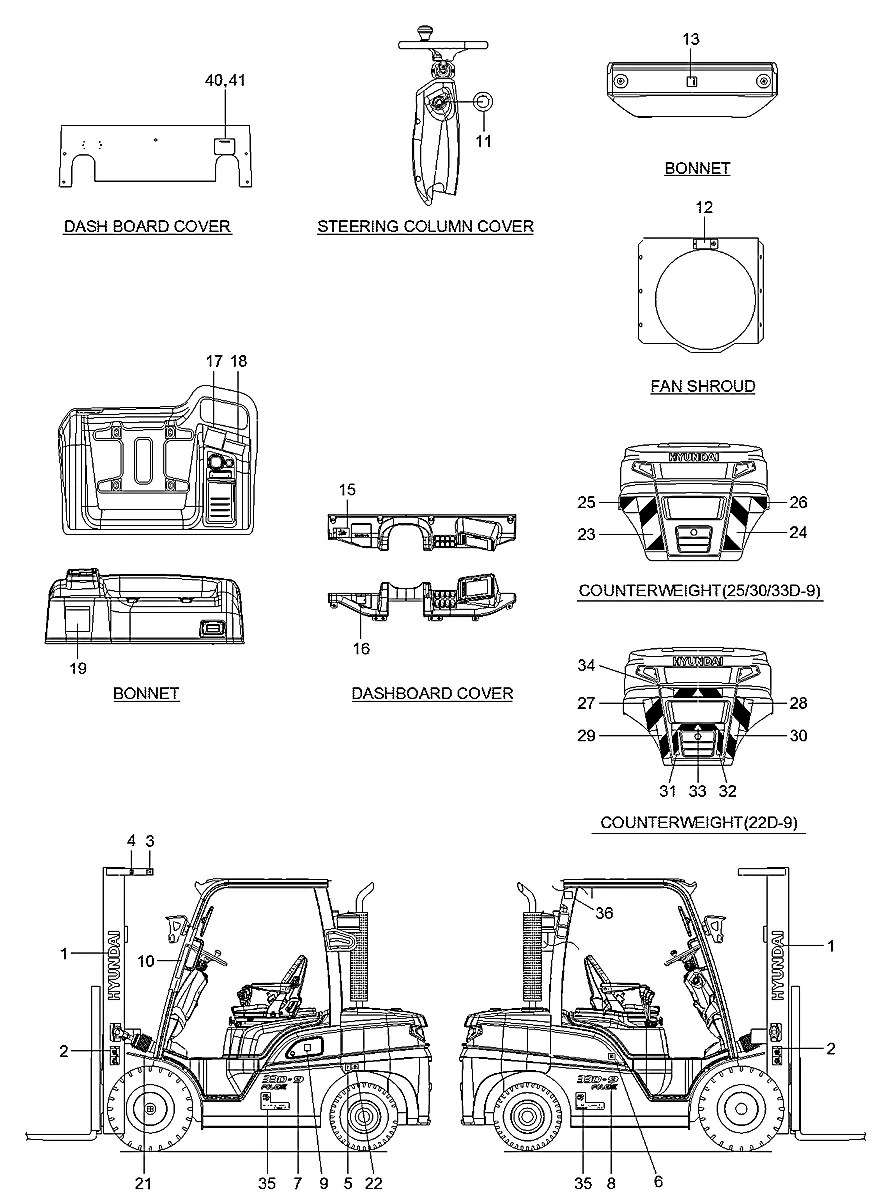 92DB-70730 Empilhadeira Hyundai 22-25-30-33-35DA-9