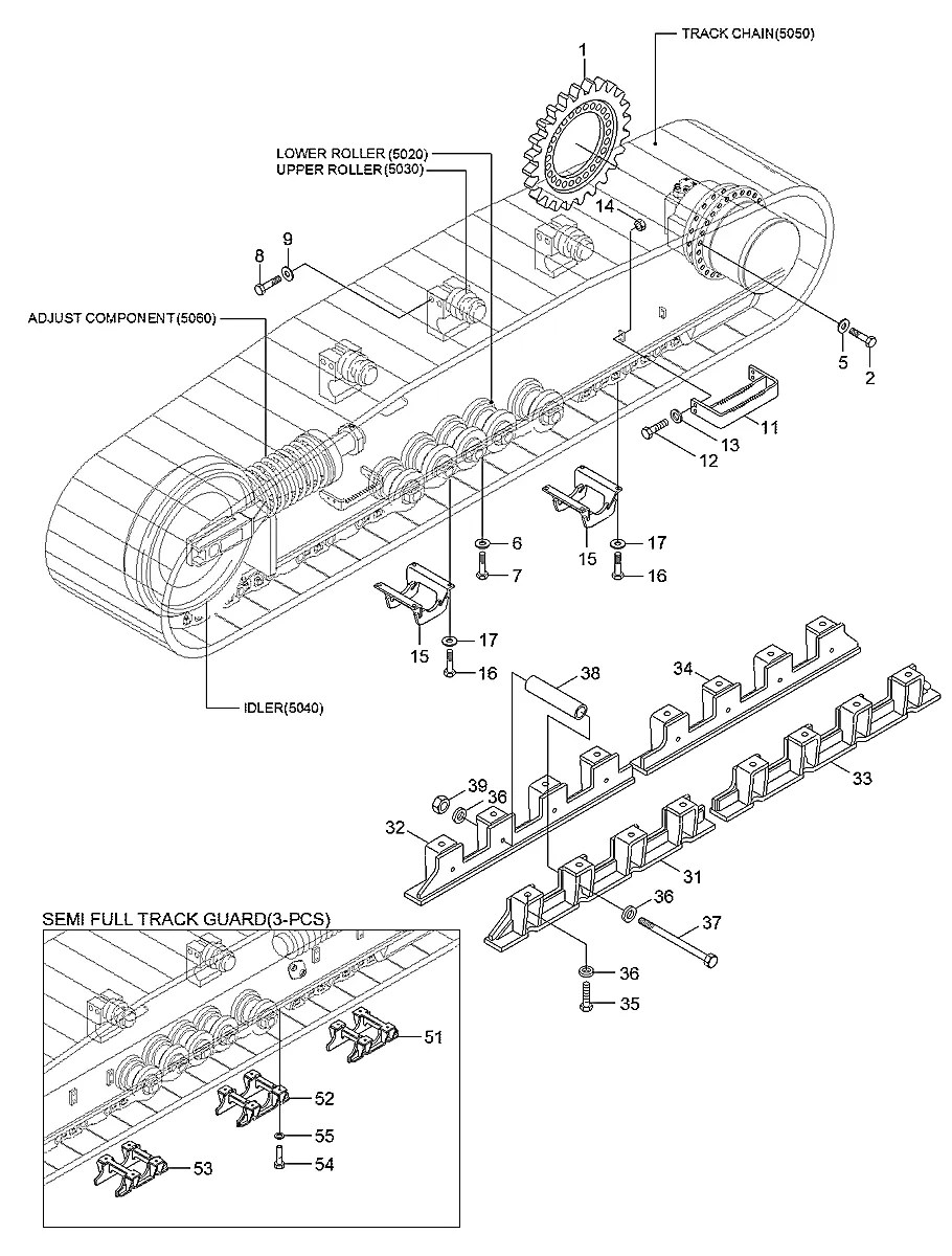 51N6-02650BG Escavadeira de esteiras Hyundai R510LC-7