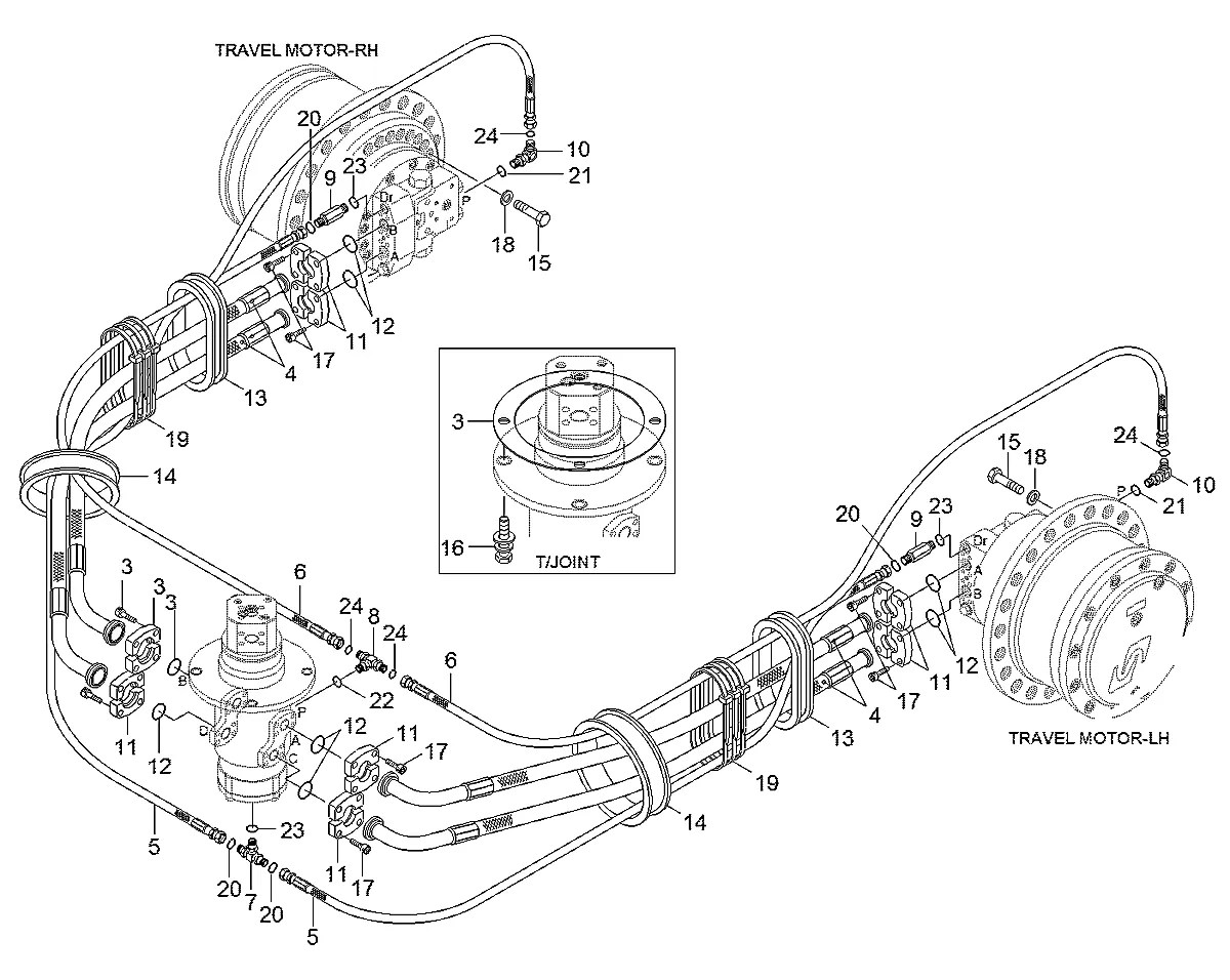 S017-16060A Escavadeira de esteiras Hyundai R215LC-7