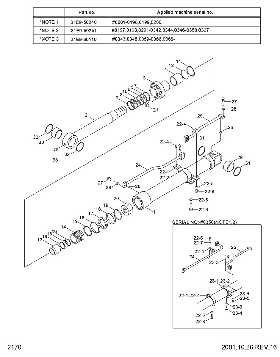 HC016-541-07 Escavadeira de esteiras Hyundai R290LC-3
