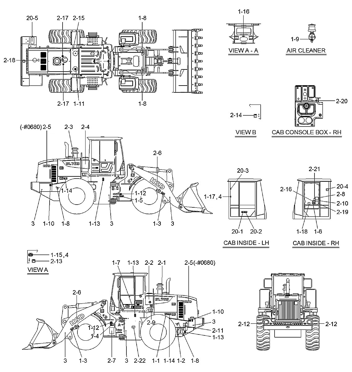 91Z2-51170 Pá-carregadeira Hyundai SL763G