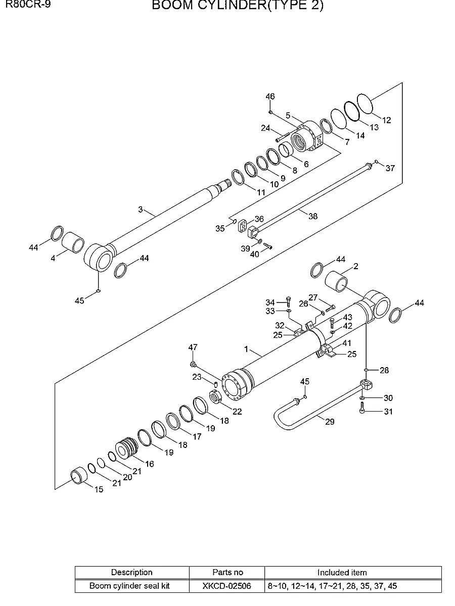 XKCD-00533 Escavadeira de esteiras Hyundai R80CR-9