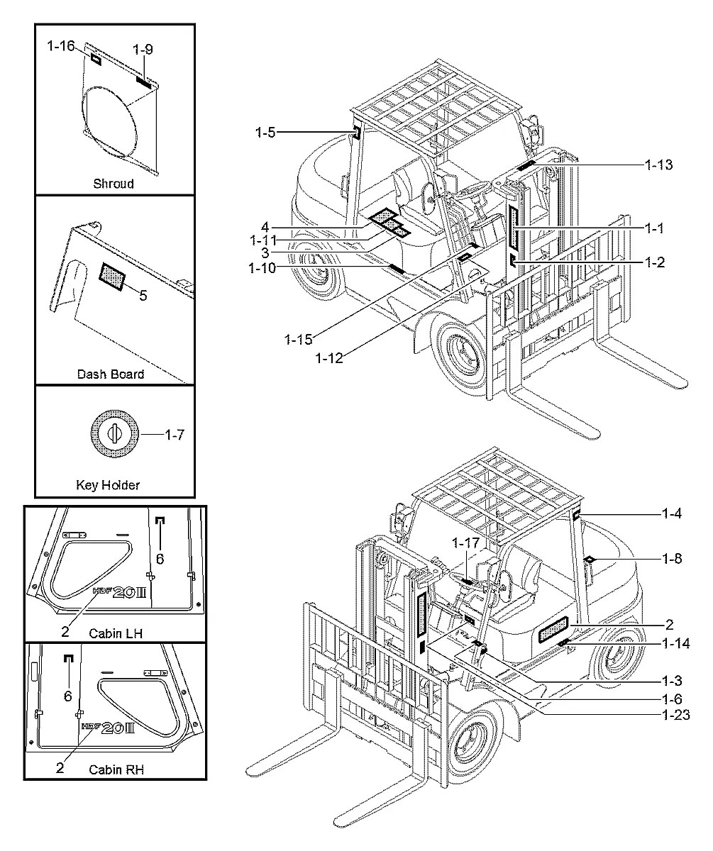 F12B700114 Empilhadeira Hyundai HDF20-25-30-II