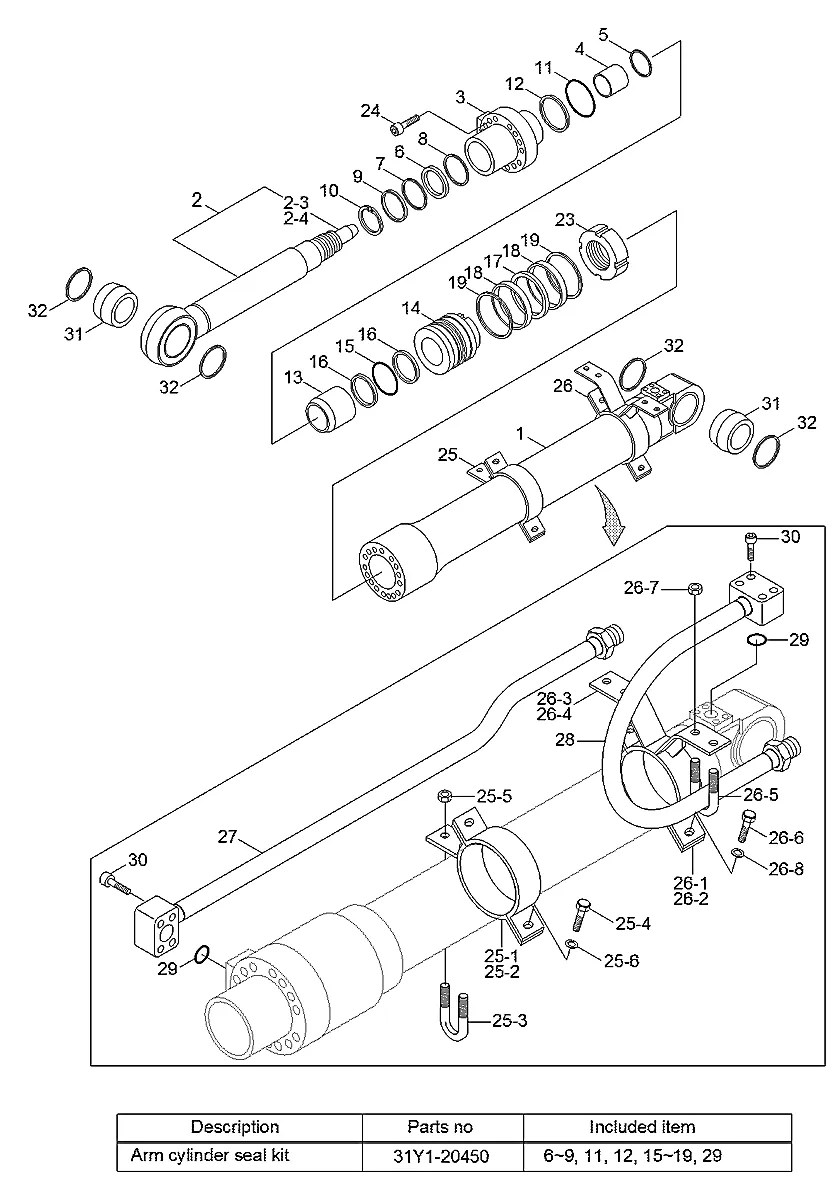 31Y1-20200 Escavadeira de esteiras Hyundai R180LC-7A