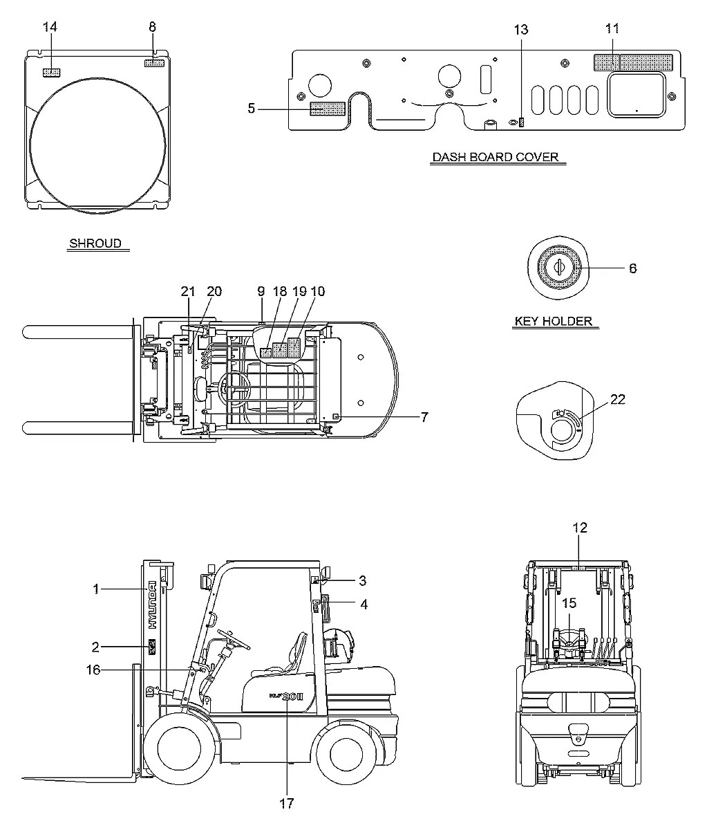 2D0900100 Empilhadeira Hyundai HLF25-II