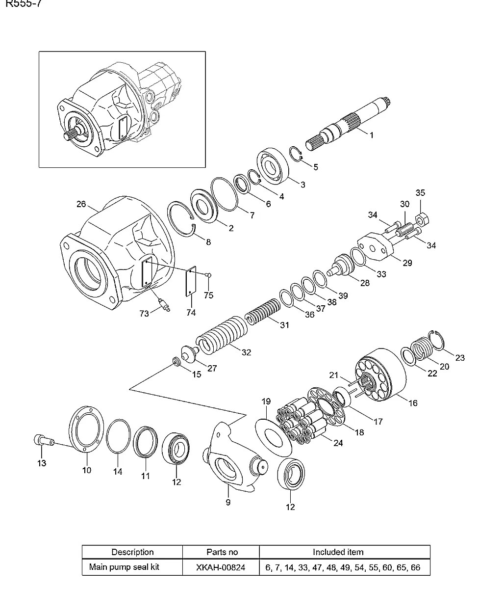 XKAH-00655 Escavadeira de esteiras Hyundai R55-7
