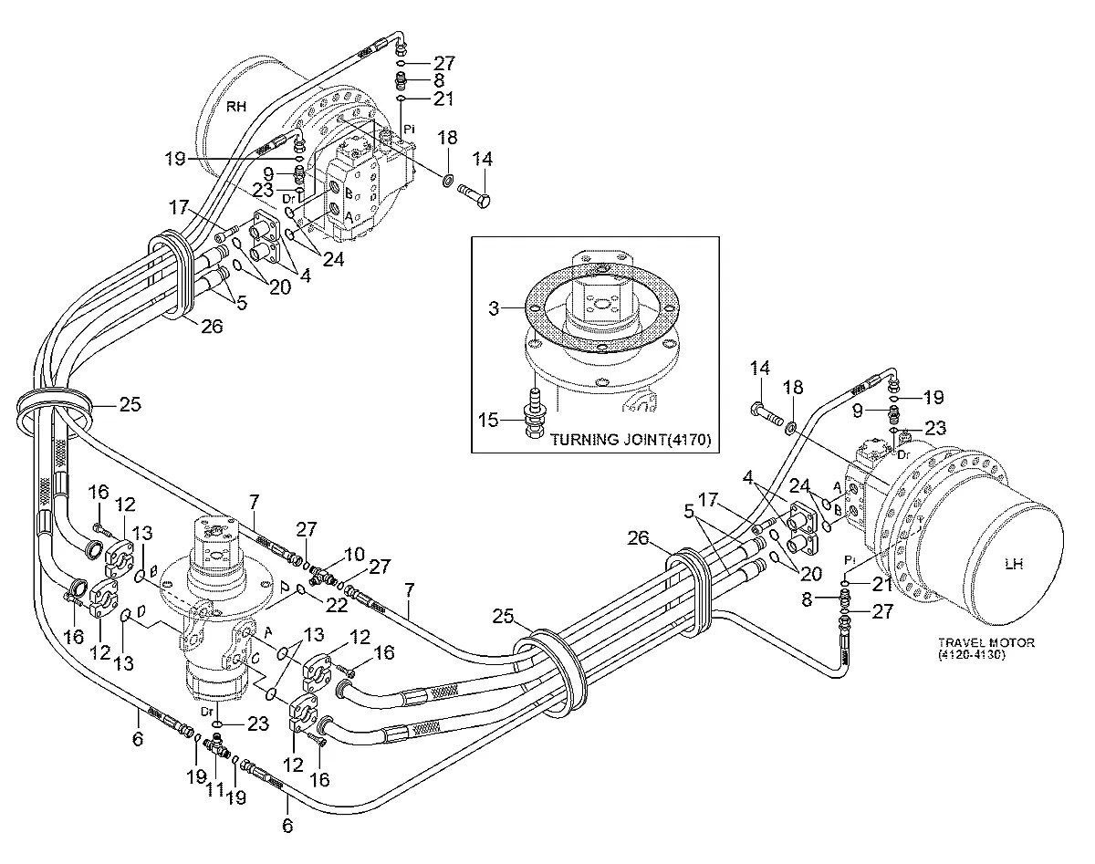 P310-060404 Escavadeira de esteiras Hyundai R360LC-7