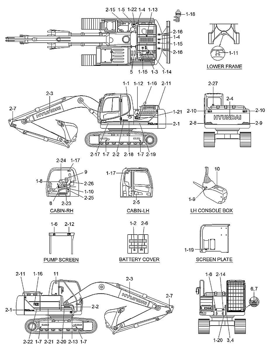 99Q4-10022 Escavadeira de esteiras Hyundai RB140LC-9S