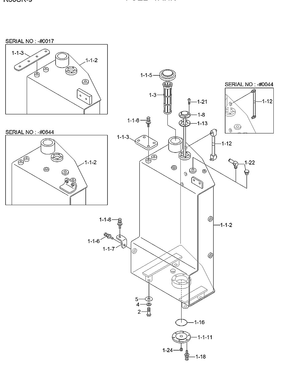 S037-124026 Escavadeira de esteiras Hyundai R80CR-9