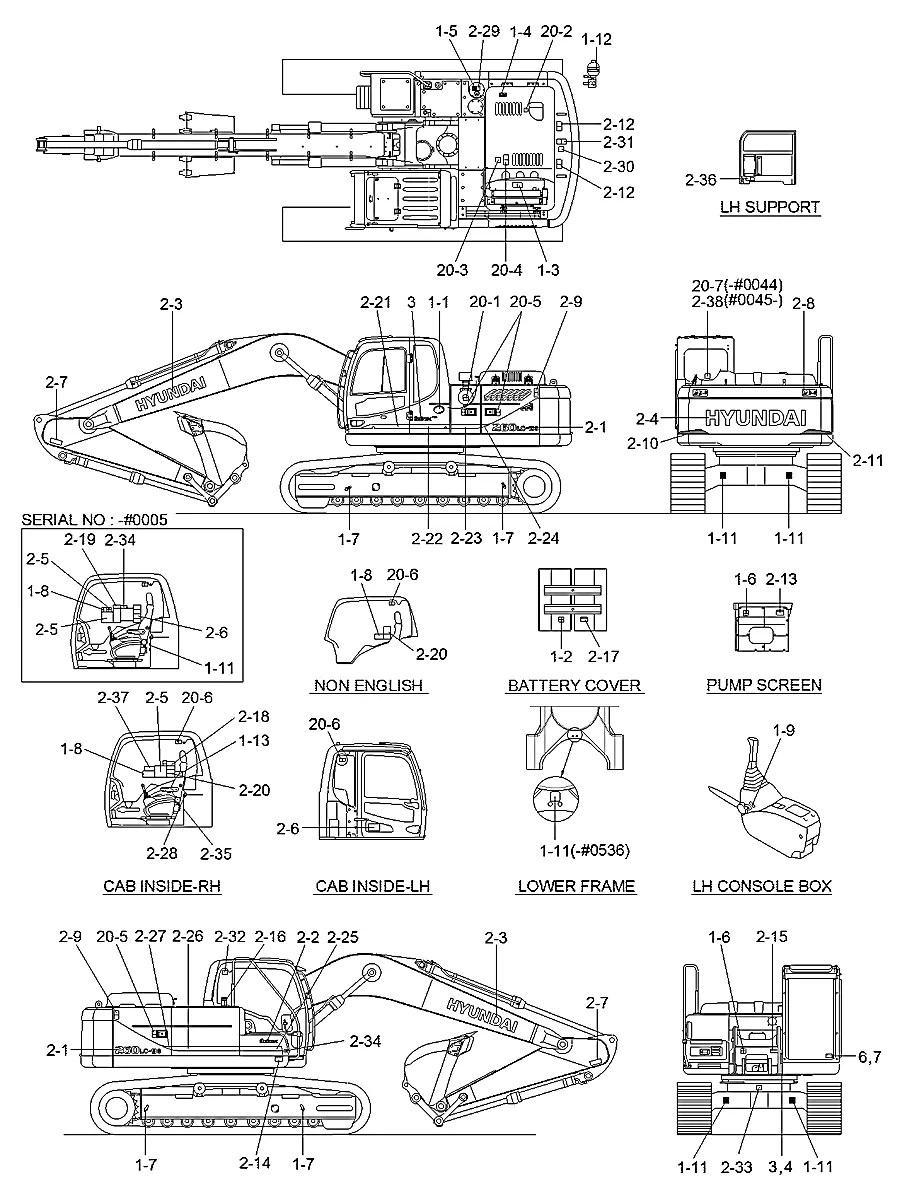 93Q7-04100 Escavadeira de esteiras Hyundai R260LC-9S