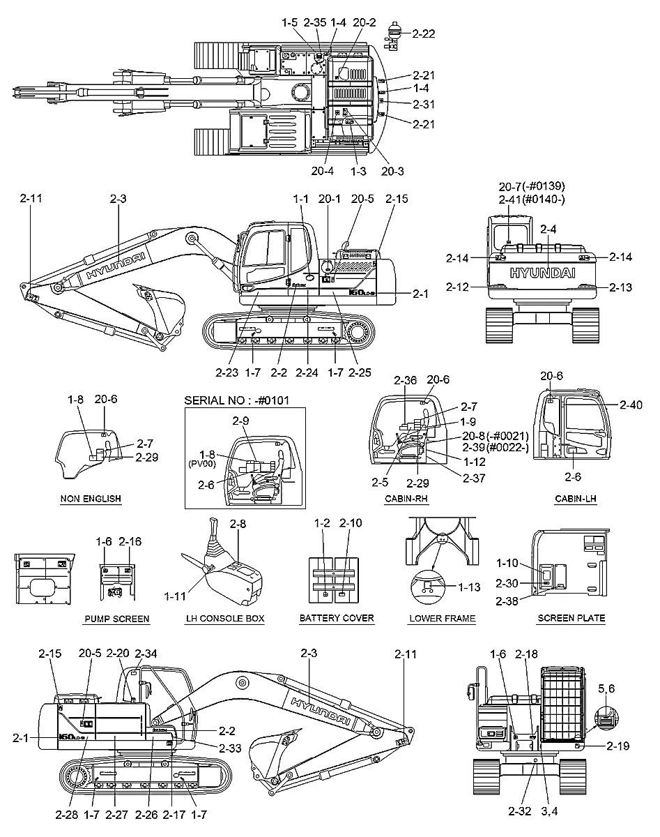 91Q5-10125 Escavadeira de esteiras Hyundai R160LC-9