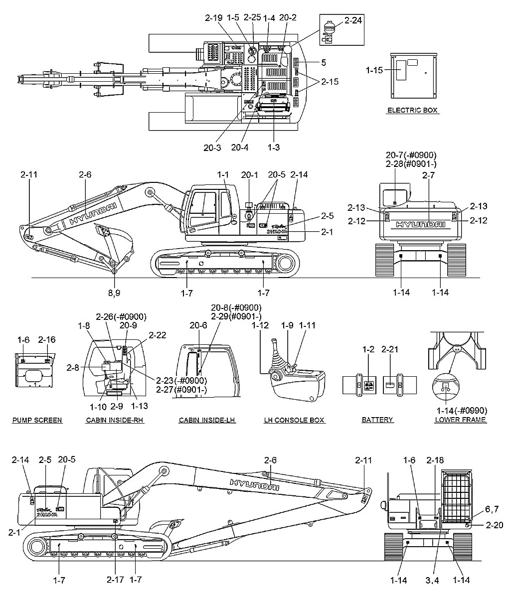 93N6-10011 Escavadeira de esteiras Hyundai R210LC-7A