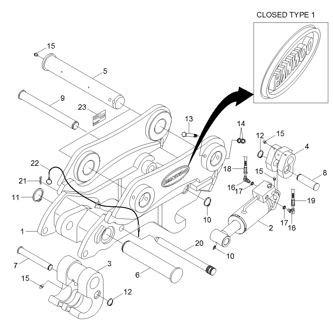XKBP-00215 Escavadeira de esteiras Hyundai R110-7A
