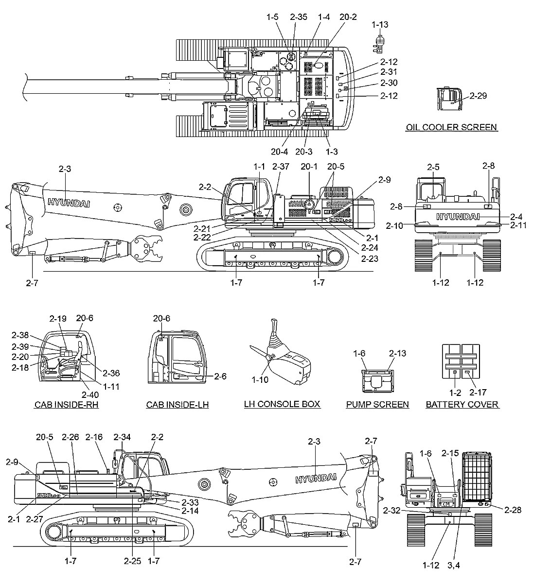 99QB-15800 Escavadeira de esteiras Hyundai R520LC-9