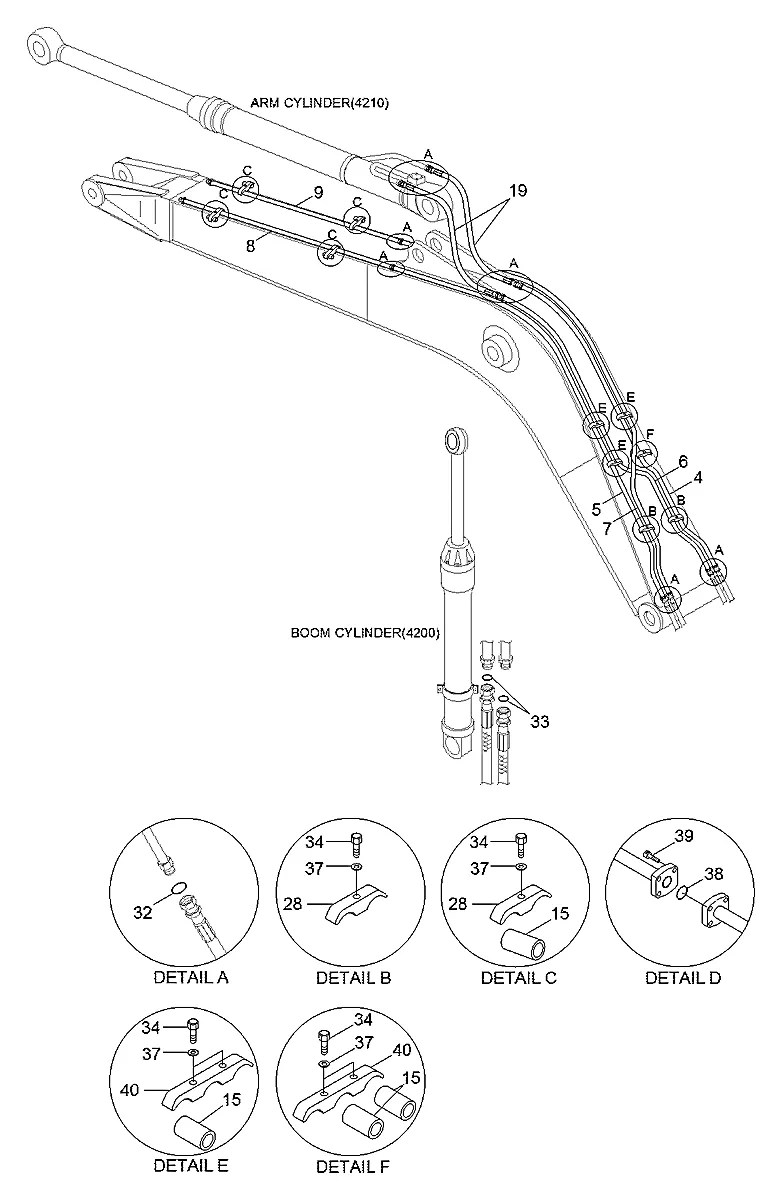 31N4-50430 Escavadeira de esteiras Hyundai R140LC-7