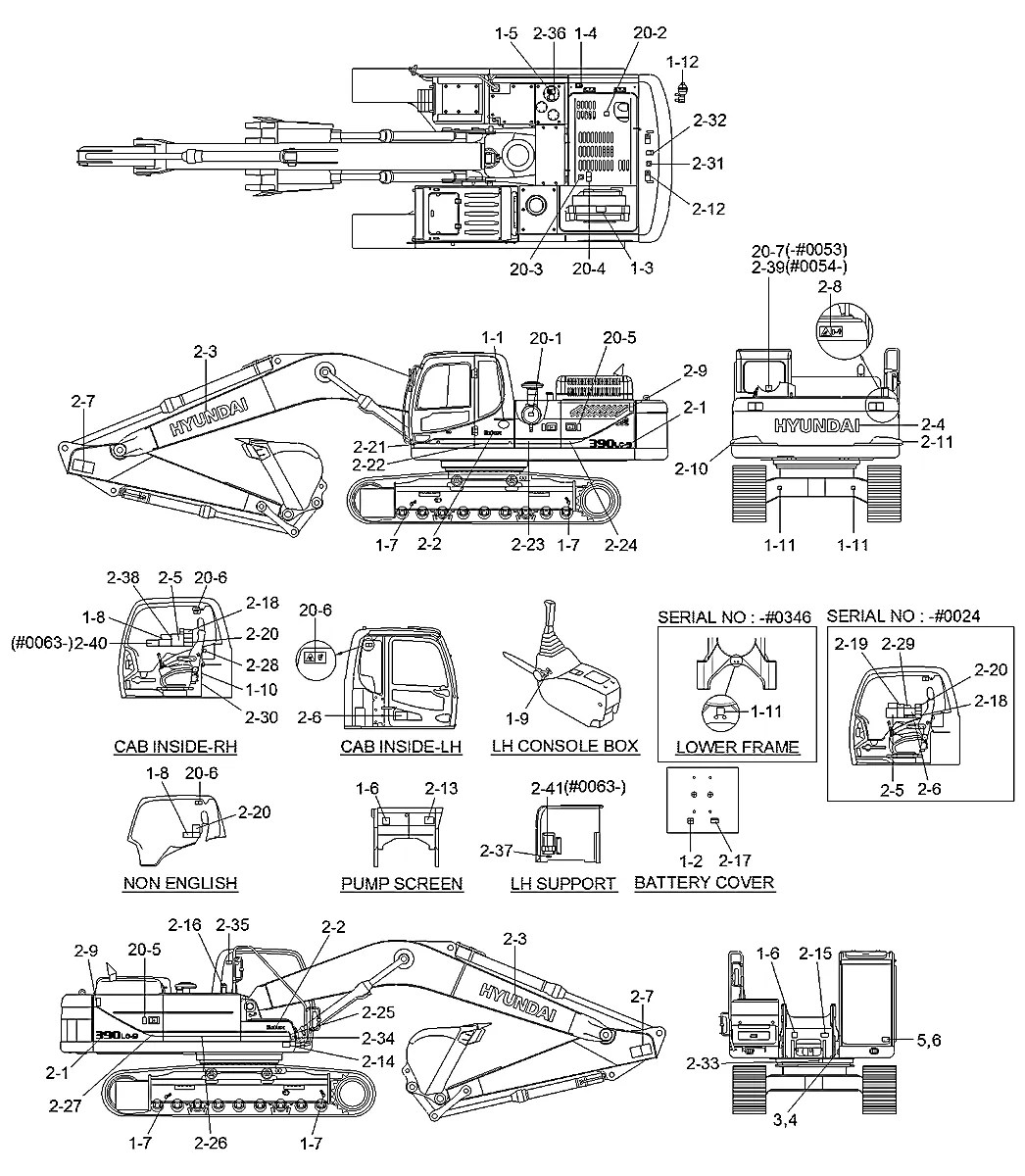 99QA-00010 Escavadeira de esteiras Hyundai R390LC-9