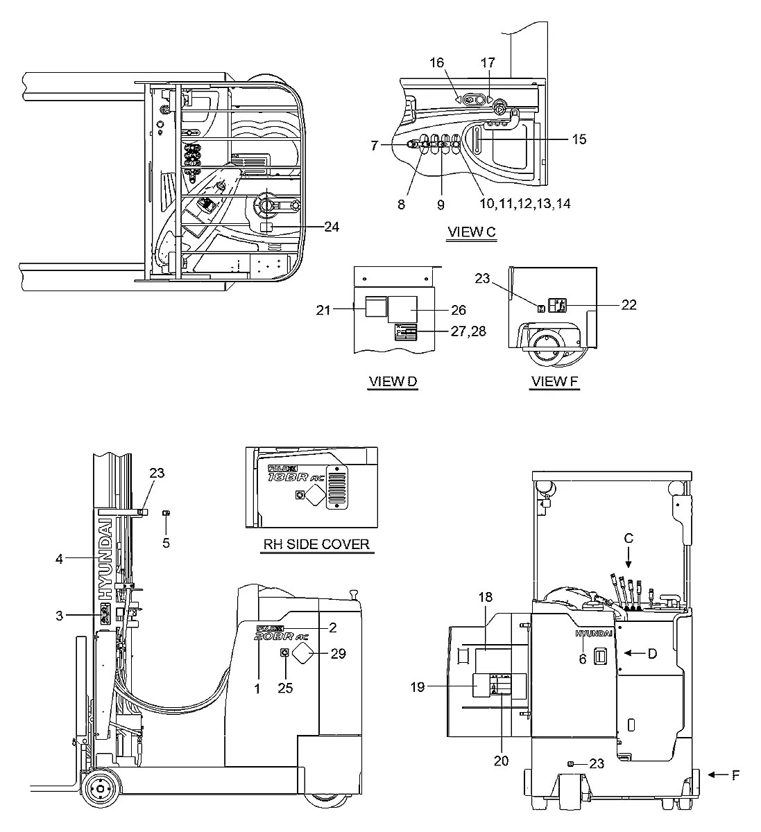 91FP-00351 Empilhadeira Hyundai 20BR-7