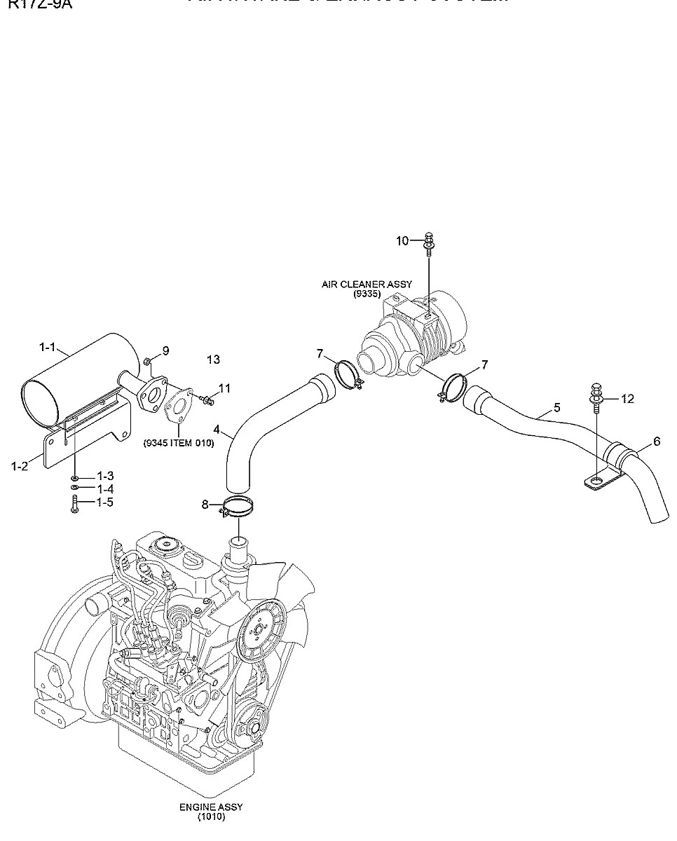 12MJ-21061 Escavadeira de esteiras Hyundai R17Z-9A