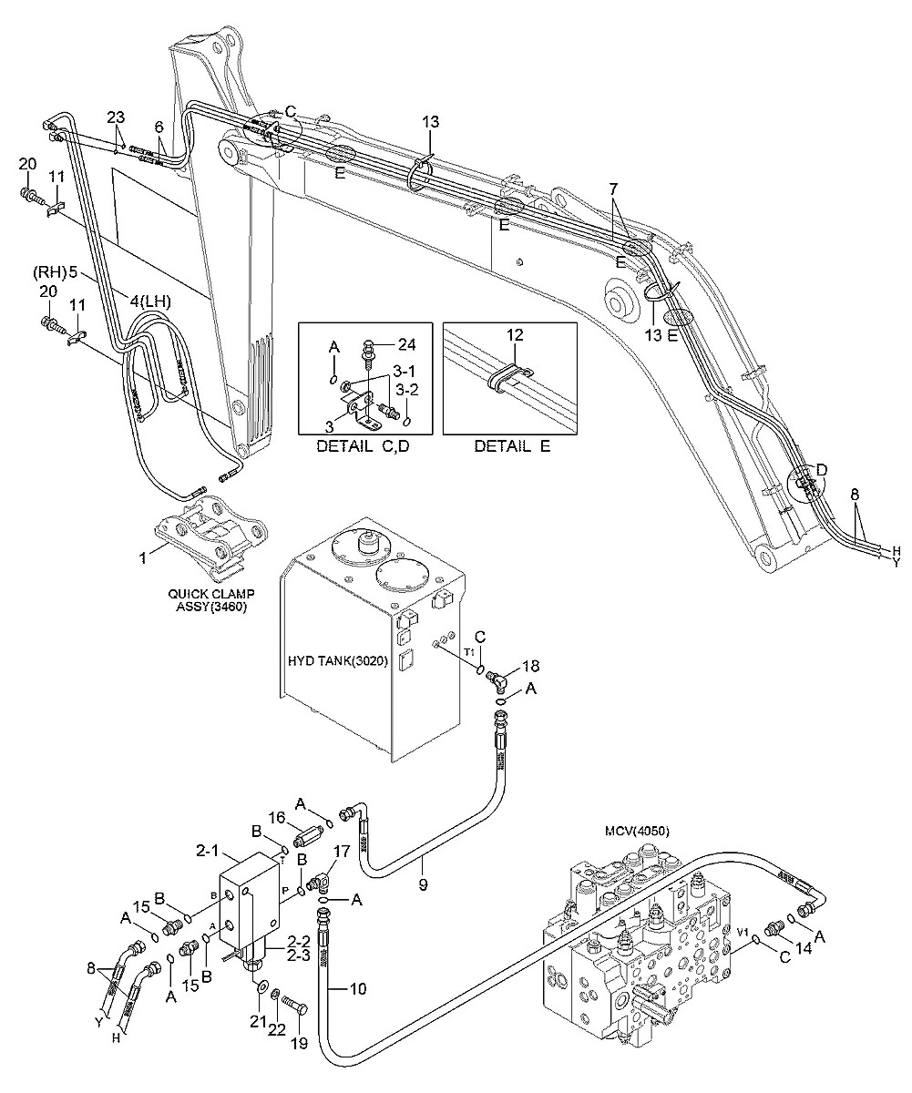 P915-048050 Escavadeira de esteiras Hyundai RB260LC-9S