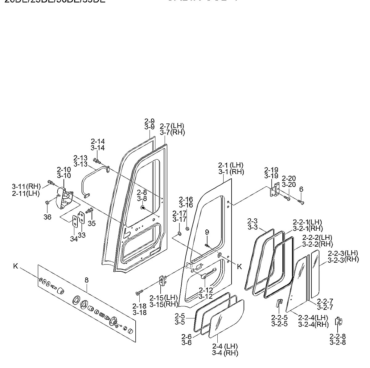 71HA-55301 Empilhadeira Hyundai 20-25-30-33D-7E