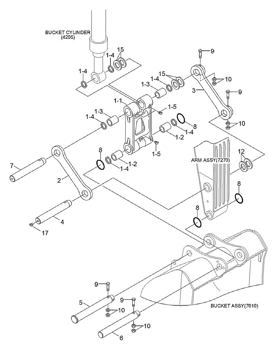 61N6-40021BG Escavadeira de esteiras Hyundai R450LC-7