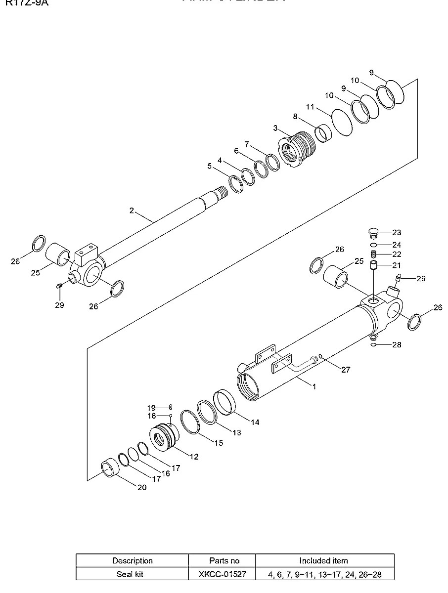 XKCC-01526 Escavadeira de esteiras Hyundai R17Z-9A