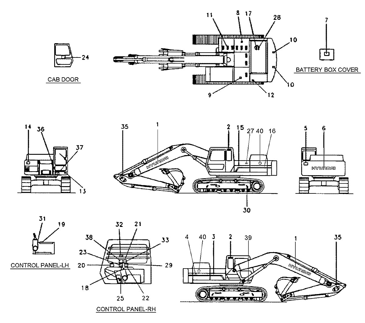 91E1-03010 Escavadeira de esteiras Hyundai R200LC