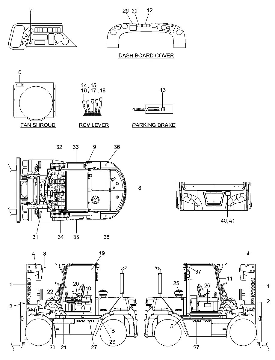 9JFQ-02200 Empilhadeira Hyundai 50-60-70D-7K