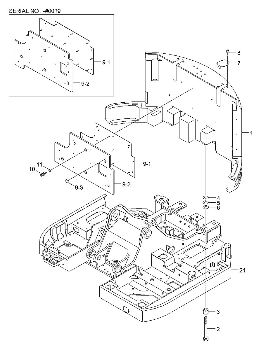 61L1-2037-DA Escavadeira de esteiras Hyundai R235LCR-9