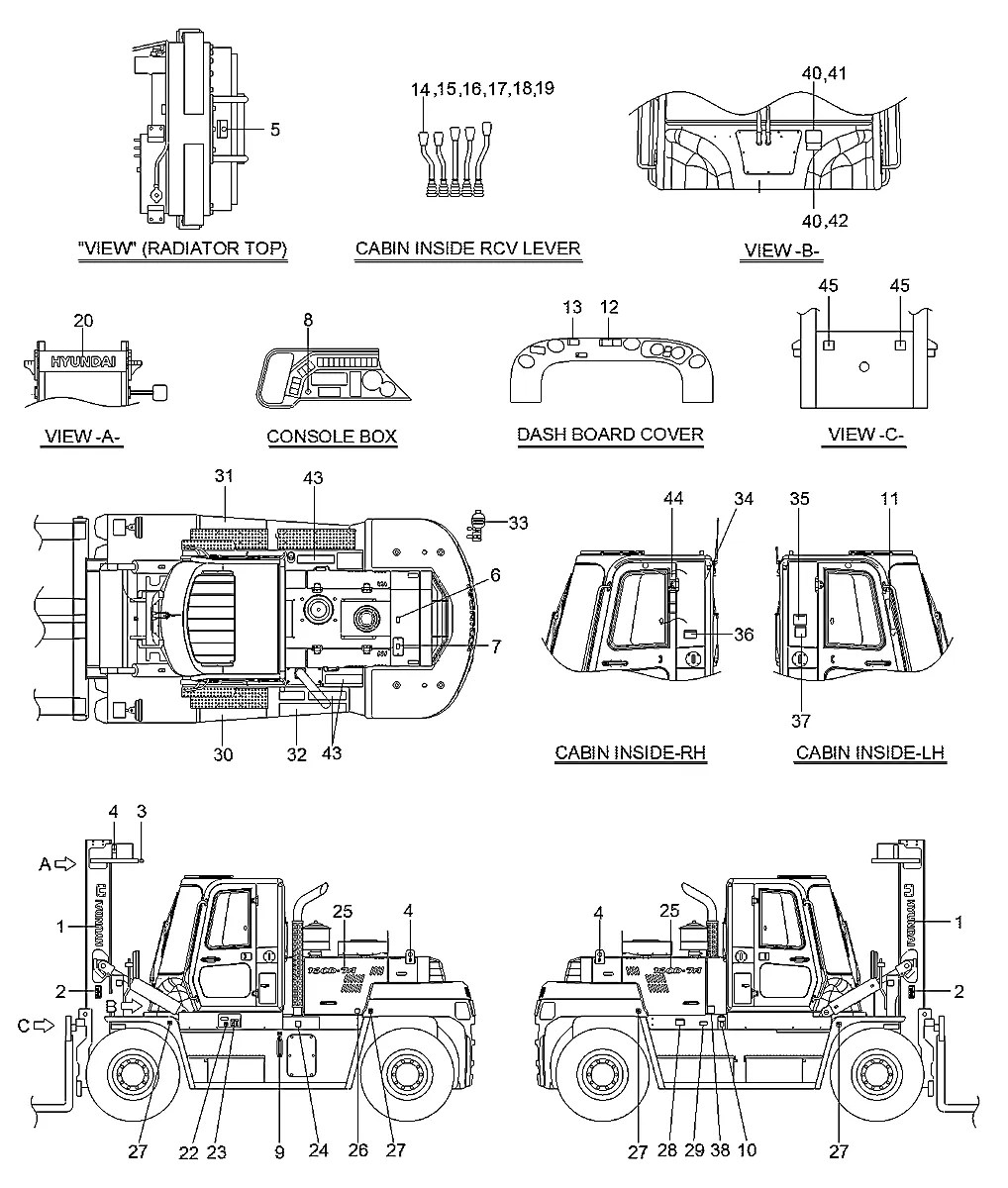 98FT-05301 Empilhadeira Hyundai 110-130-160D-7A