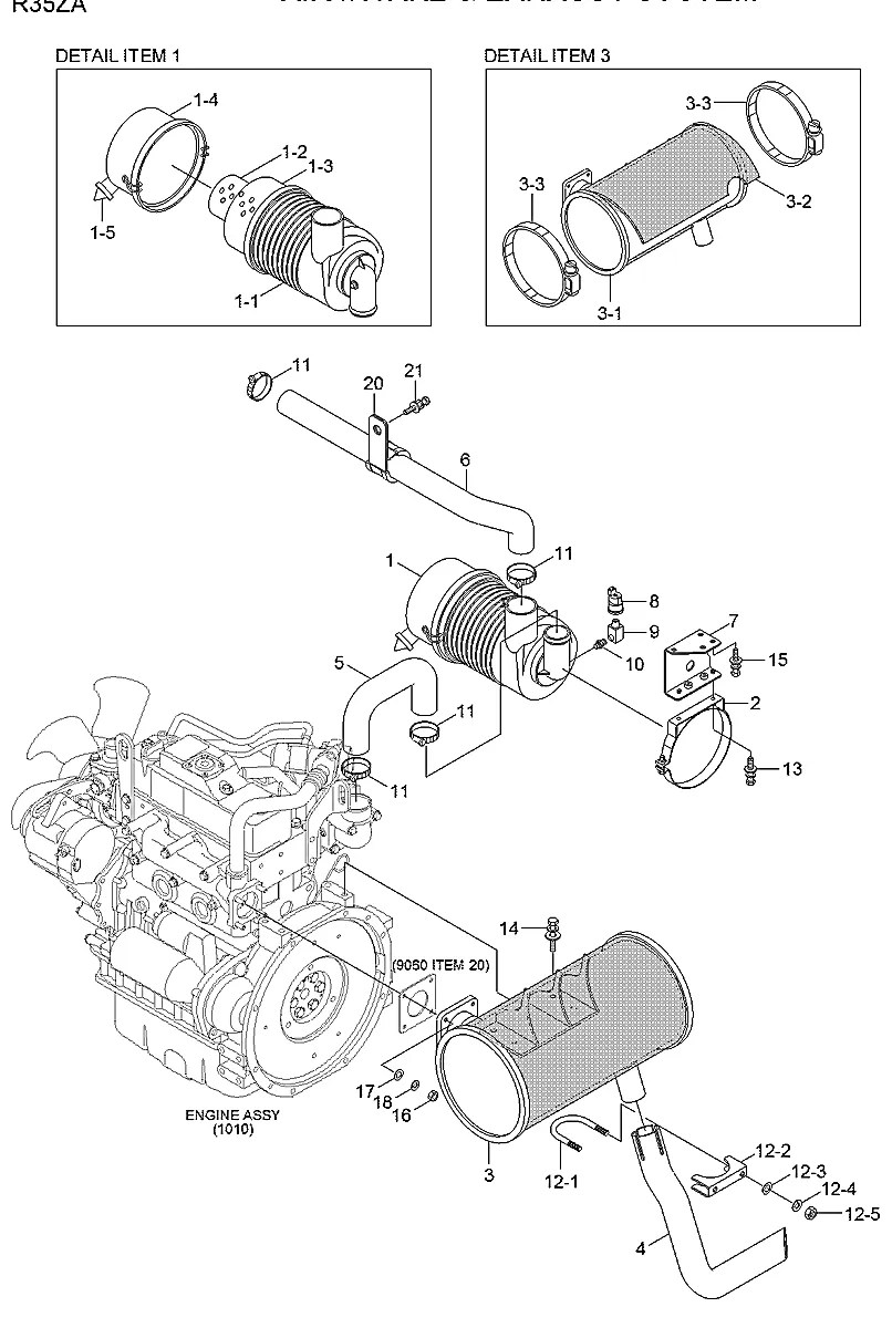 13MH-28040 Escavadeira de esteiras Hyundai R35Z-9A