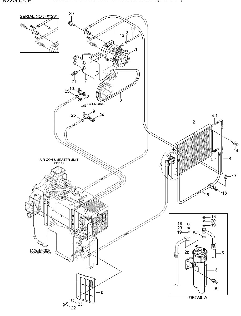 11N6-96040 Escavadeira de esteiras Hyundai R220LC-7H