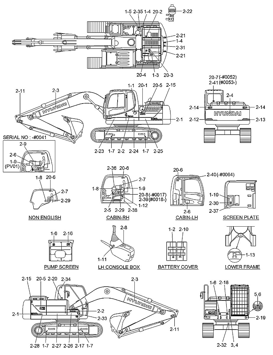 91Q5-20154 Escavadeira de esteiras Hyundai R180LC-9