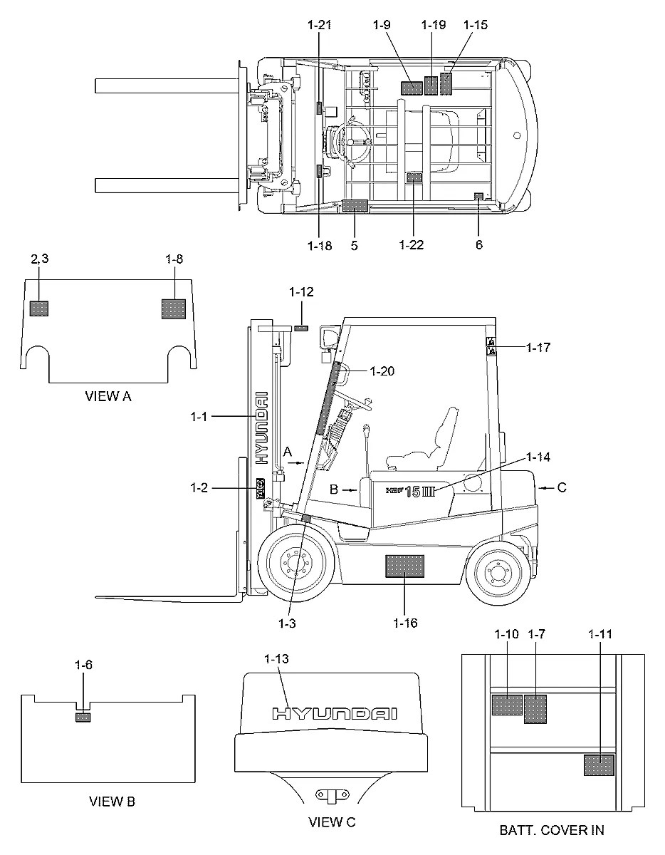 2D0300040 Empilhadeira Hyundai HBF18-III