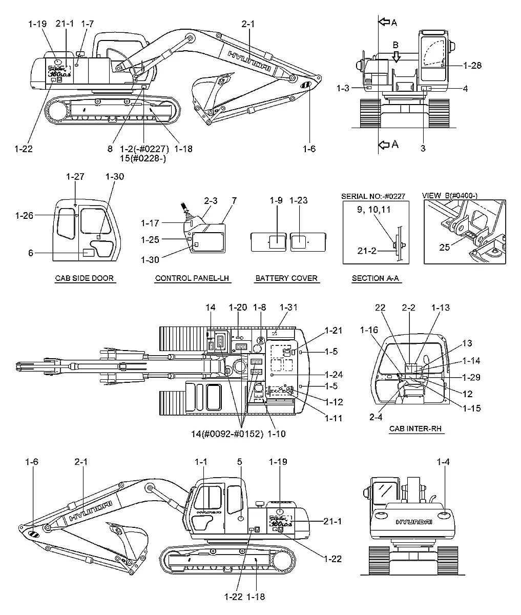 91EG-00202 Escavadeira de esteiras Hyundai R160LC-3