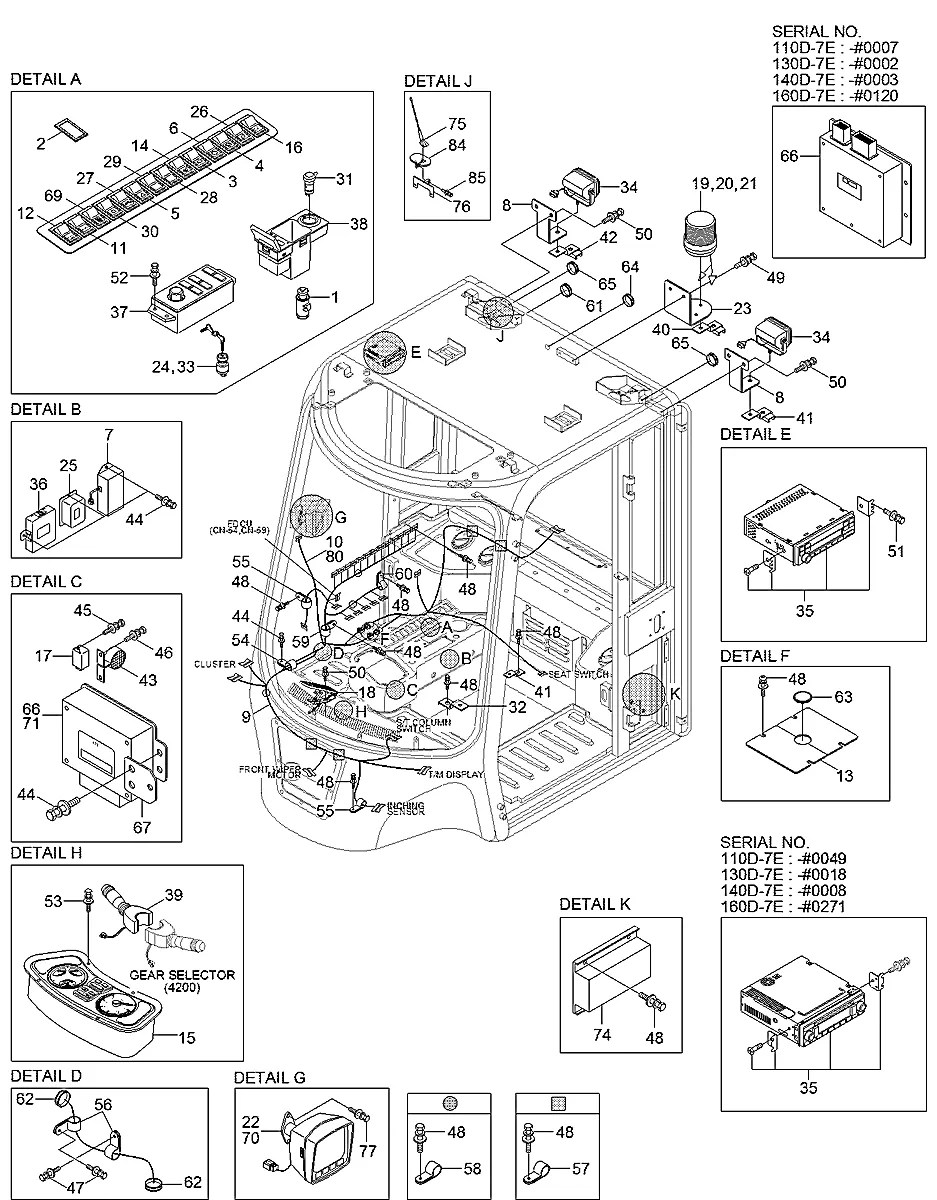 21FT-15462 Empilhadeira Hyundai 110-130-140-160D-7E