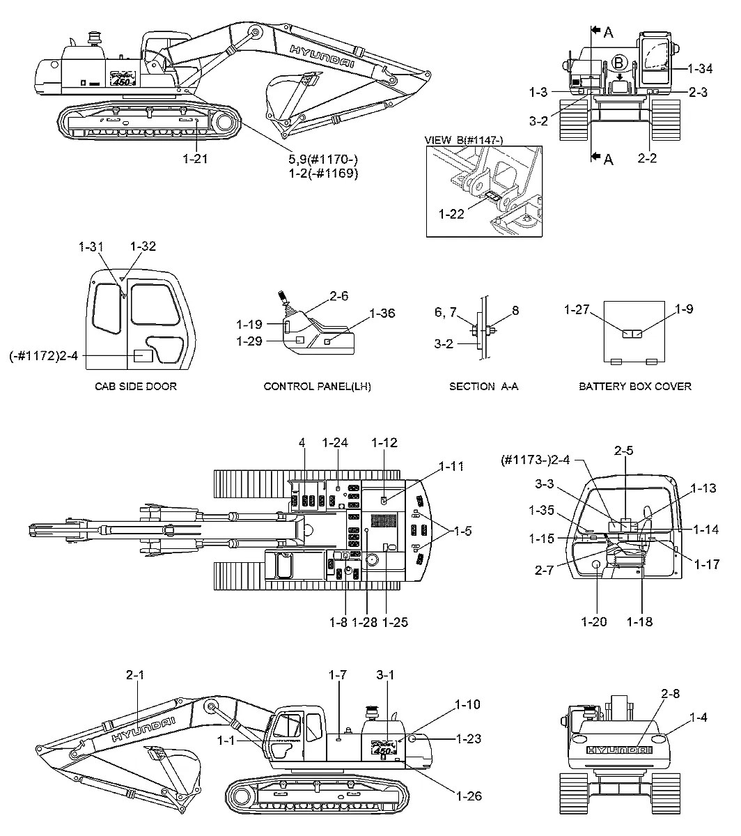 94E7-00133 Escavadeira de esteiras Hyundai R450LC-3A