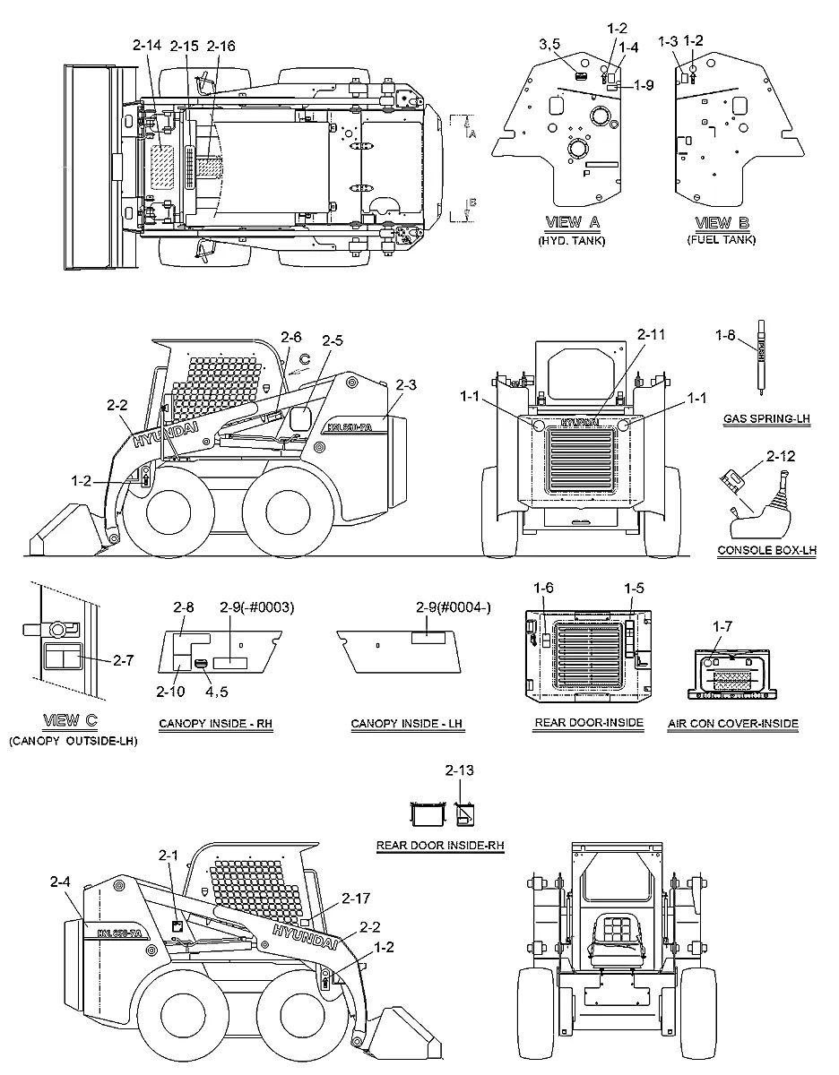 91S8-07020 Mini carregadeira Hyundai HSL850-7A