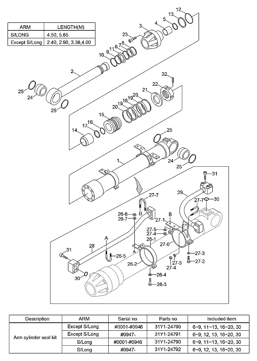 Y310-185200 Escavadeira de esteiras Hyundai R450LC-7