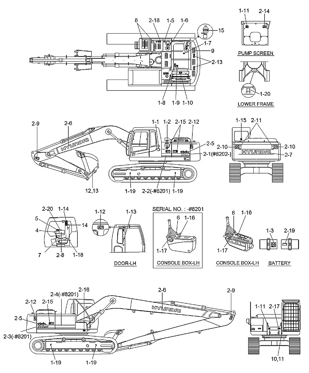 91N6-07221 Escavadeira de esteiras Hyundai RC215C-7
