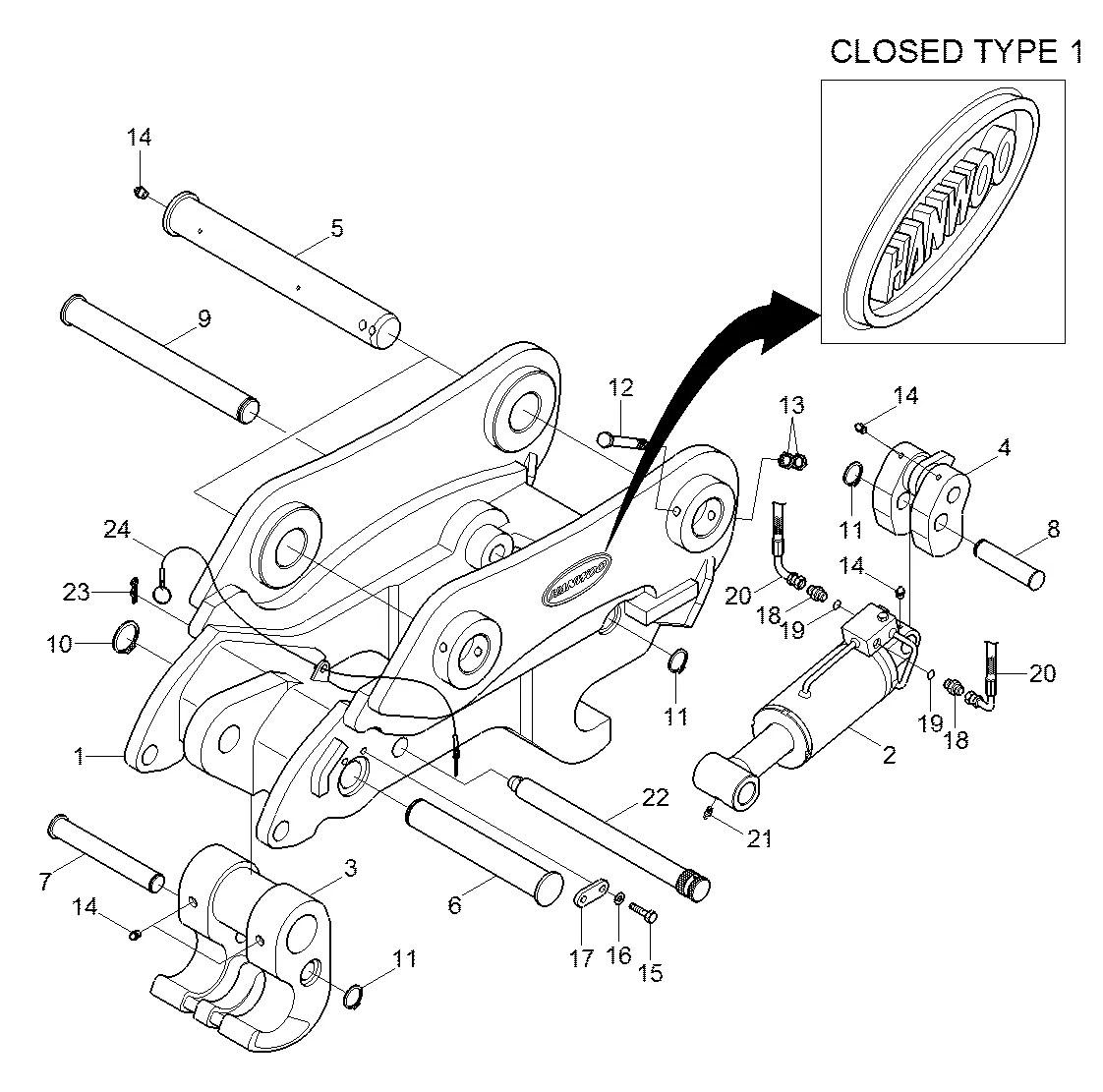31N1-95520 Escavadeira de esteiras Hyundai R80-7A