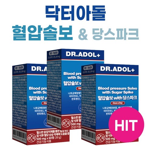 닥터아돌 혈압솔보 with 당스파크 혈압조절, 4박스, 60정