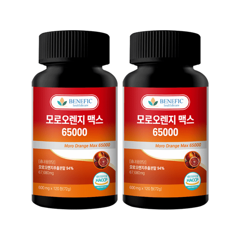 베네픽 모로오렌지 모로실 고함량 모로오렌지67 680mg함유, 2개, 120정
