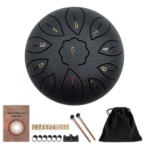 드럼 북 6 인치 8/11 튜닝 스틸 텅 Handpan 패드 탱크 스틱 휴대용 타악기 액세서리, 23.6 inch 8 Tune 23